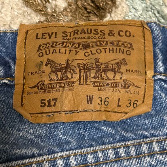 Vintage Levi's 517 Orange Tab Bootcut Jeans Size 34x34 90s Western - Picture 5 of 7